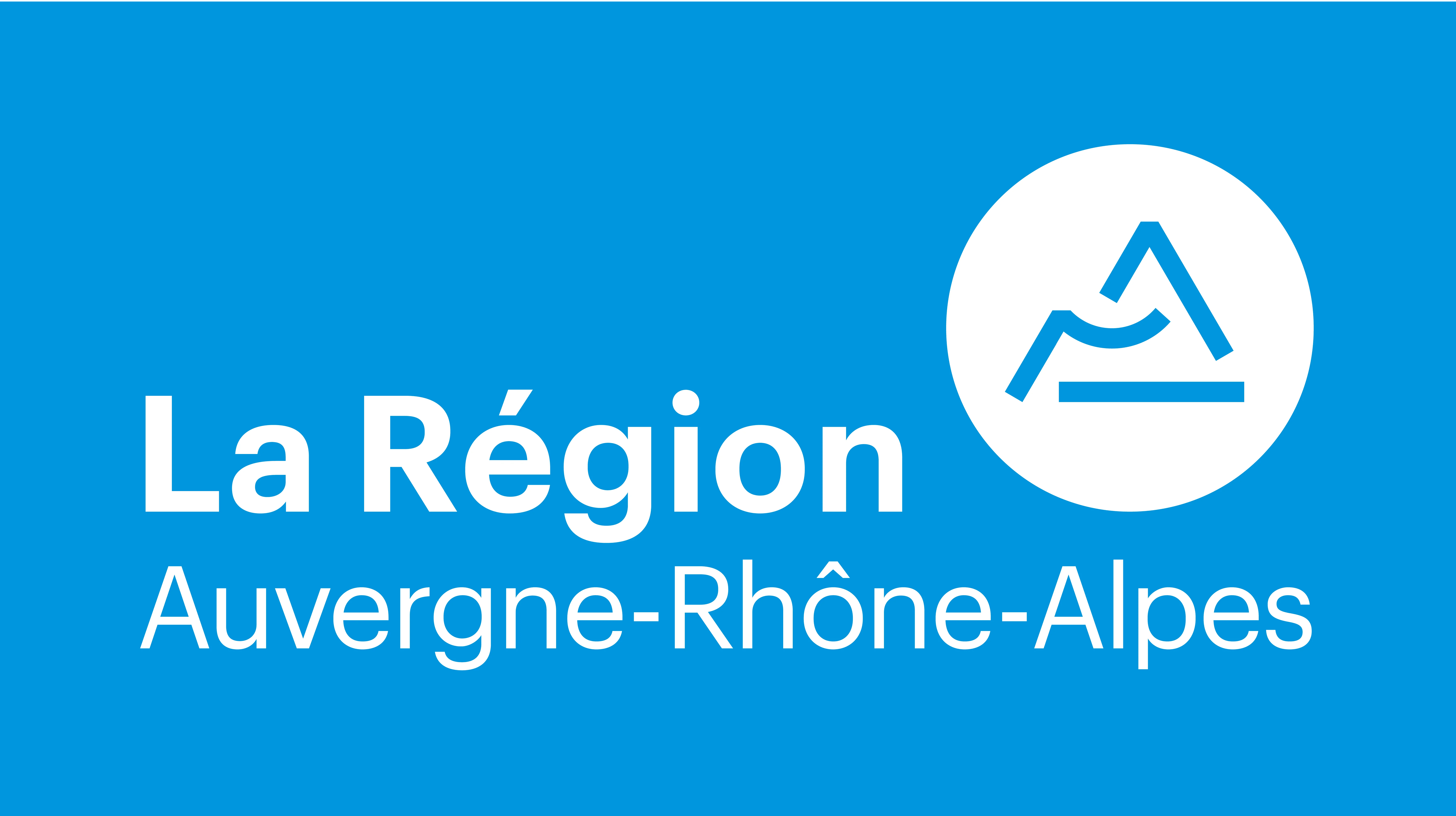 la region auvergne rhone alpes avec logo montagne